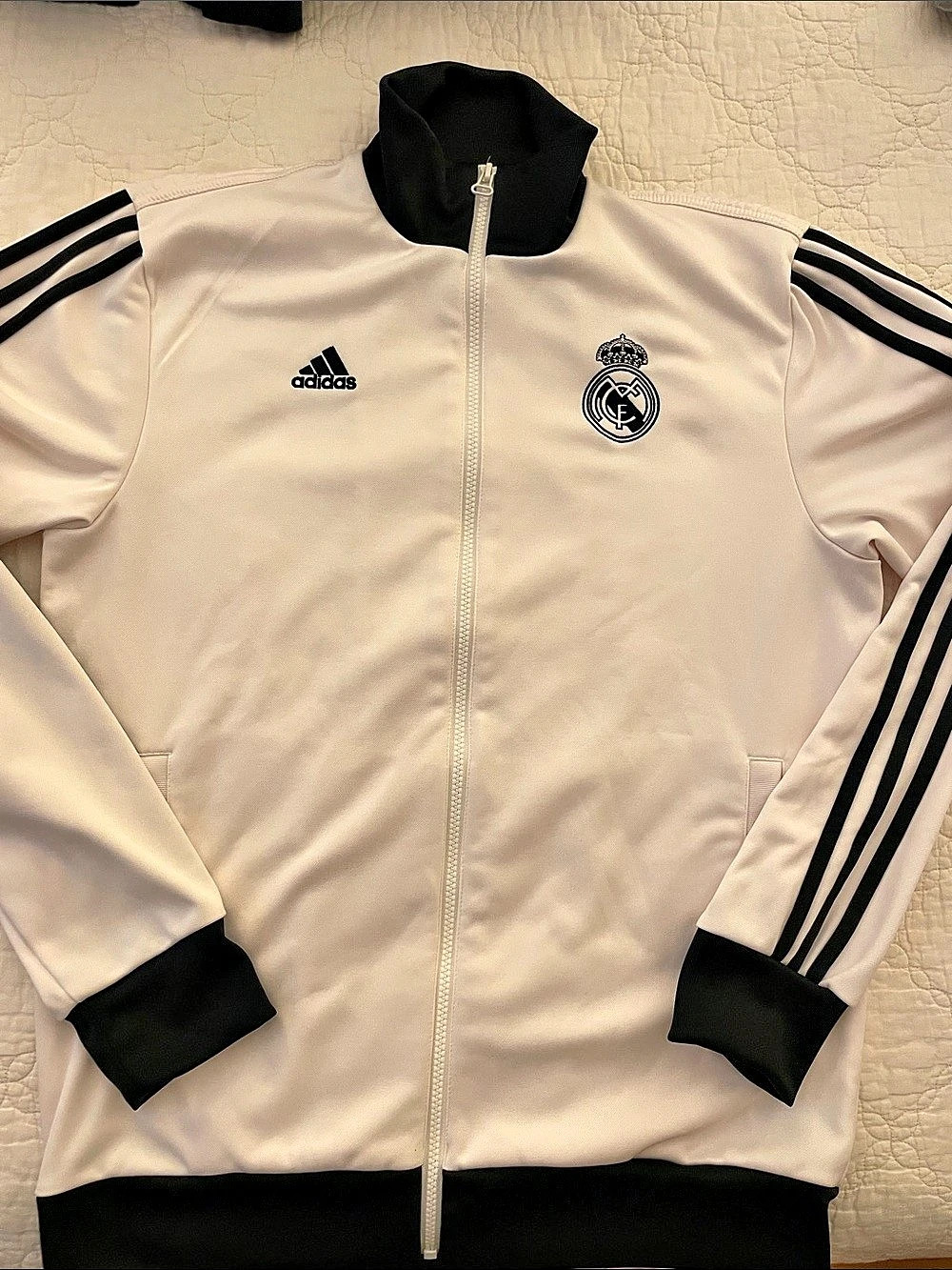 adidas Real Madrid C.F. Presentation Track Top White & Black Medium